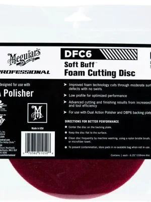Hit Sezóny Meguiar's Soft Buff Foam Cutting Disc 6" - korekční kotouč pro DA leštičku (tvrdý), 6palcový