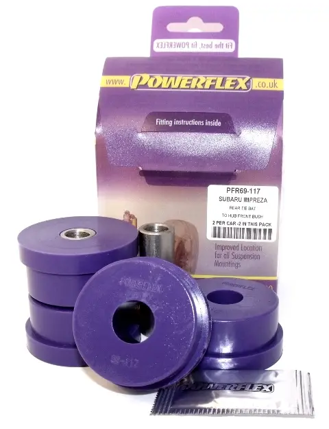 Silentbloky Powerflex PFR69-117 pro Subaru Impreza Turbo vč. WRX / STi GD/GG "Rear Trailing Link Front Bush", pozice na diagramu: 7 Ověřený