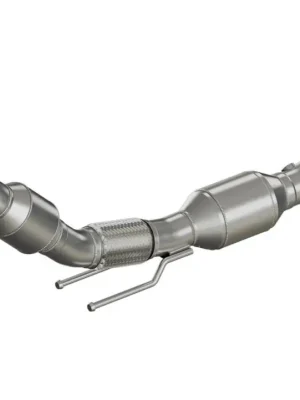 Nová Kolekce HJS downpipe 70 mm včetně katalyzátoru 200 cpsi pro Volkswagen Scirocco III R typ 13, emisní norma Euro 5, 2.0, 188/195kw (CDLC, CDLA)