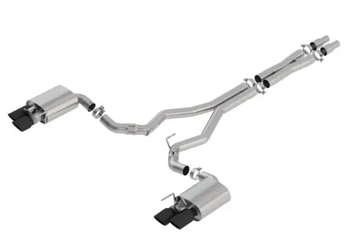 Borla Cat-Back výfukový systém "ATAK" s chromovými koncovkami pro Ford Mustang GT 5,0l RWD 2-dvéř. r.v. 2018-2020, typ koncovek černé Nejprodávanější