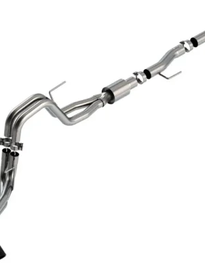 Aktuální Borla Cat-Back výfukový systém "ATAK" pro Ford F-150 5,0l V8 s aut. převodovkou, 2-dvéř., 2WD/4WD, RC/SB (6' 7") s rozvorem 122,8", r.v. 2021-, typ koncovek černé