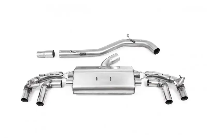 Milltek Sport výfukový systém GPF-Back 80mm / 3.15" bez rezonátoru (hlasitější) pro Volkswagen Golf Mk8 R 2.0 TSI 320PS (s GPF) 2021-2024, GT-115 leštěné koncovky, typ koncovek JET-115 karbonové Cenová Bomba